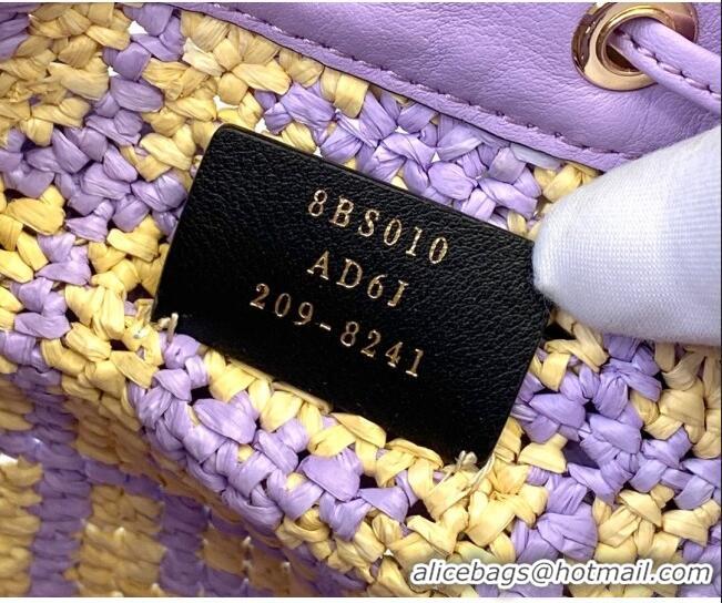 Fendi Raffia Mon Tresor Mini Bucket Bag FD2006 Purple 2021