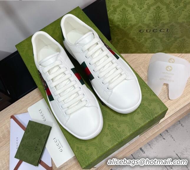 Low Price Gucci Ace Sneakers in Bear Leather 1033011 White