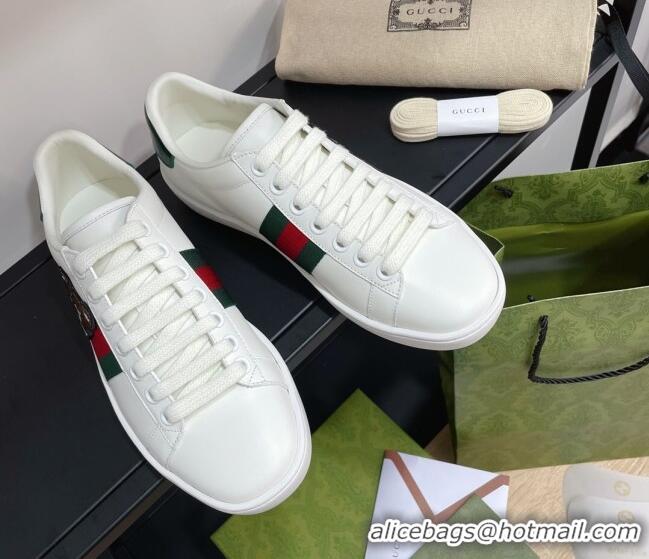 Low Price Gucci Ace Sneakers in Bear Leather 1033011 White