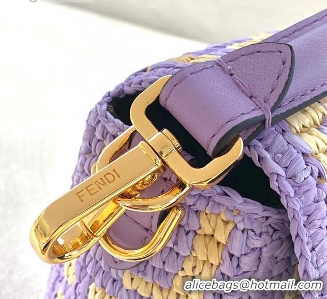 Promotional Fendi Raffia Baguette Medium Bag FD2010 Purple 2021