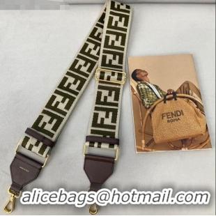 Trendy Design Fendi Strap You Shoulder Strap in FD2013 Grey/Green FF Ribbon 2021