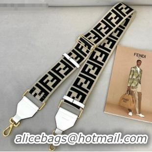 Buy Cheap Fendi Strap You Shoulder Strap in FD2013 Grey/Black FF Ribbon 2021