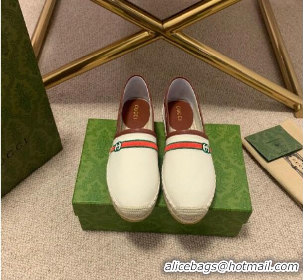 New Style Gucci Epilogue Canvas Web Espadrilles 331107 White