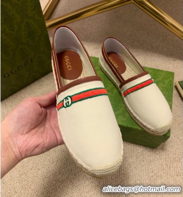 New Style Gucci Epilogue Canvas Web Espadrilles 331107 White