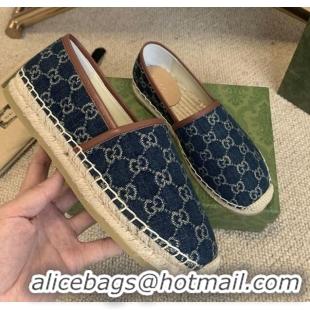 Most Popular Gucci Jacquard Denim Espadrilles 331110 Blue 