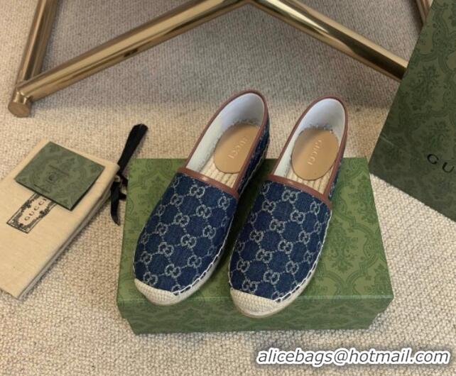 Most Popular Gucci Jacquard Denim Espadrilles 331110 Blue 