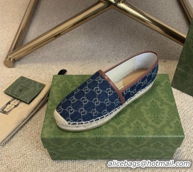 Most Popular Gucci Jacquard Denim Espadrilles 331110 Blue 