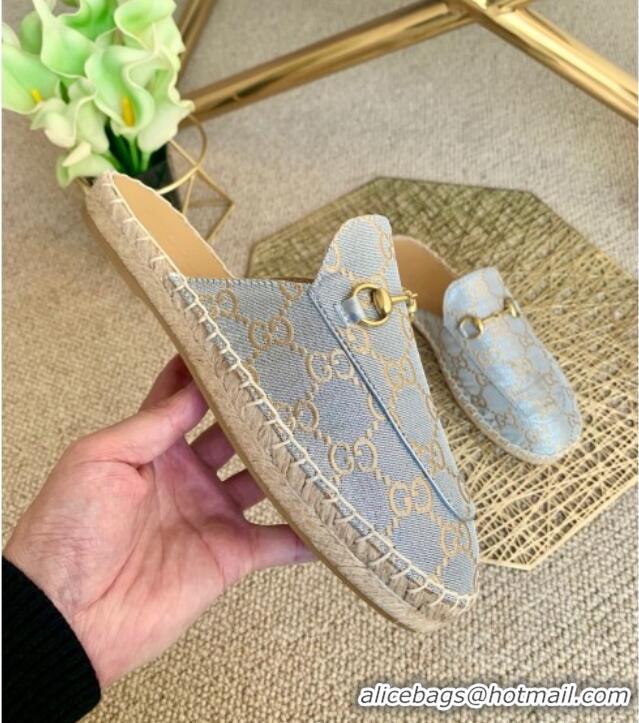 Good Quality Gucci Jordaan GG Leather Espadrille Mules Gold Silver 0331120