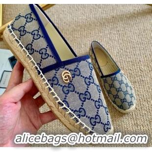 Popular Gucci GG Canvas Espadrilles 331128 Blue 2021