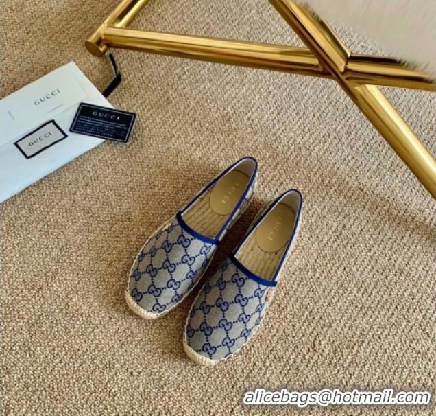 Popular Gucci GG Canvas Espadrilles 331128 Blue 2021