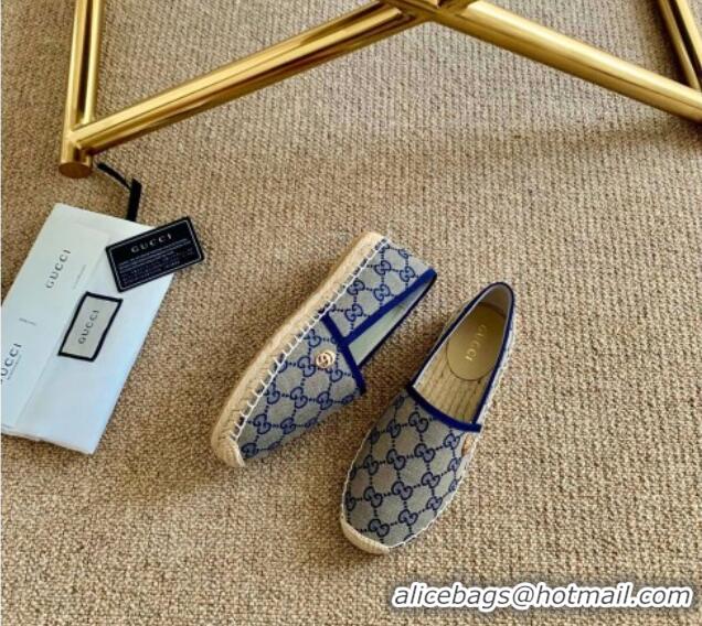 Popular Gucci GG Canvas Espadrilles 331128 Blue 2021