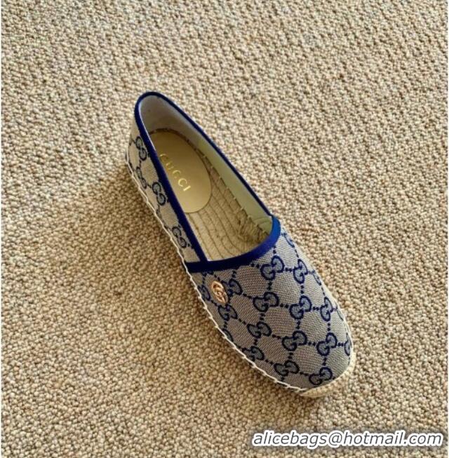 Popular Gucci GG Canvas Espadrilles 331128 Blue 2021