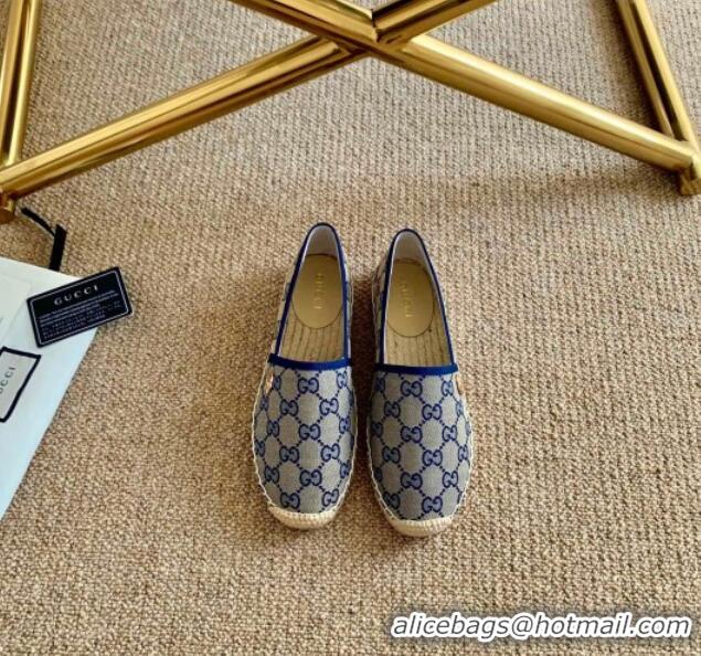 Popular Gucci GG Canvas Espadrilles 331128 Blue 2021