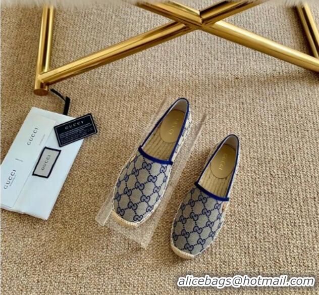 Popular Gucci GG Canvas Espadrilles 331128 Blue 2021