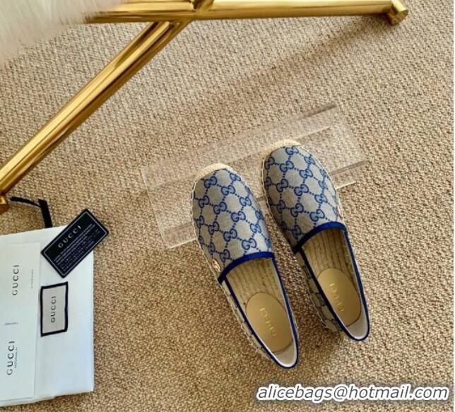 Popular Gucci GG Canvas Espadrilles 331128 Blue 2021