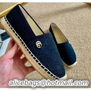 Top Grade Gucci GG Canvas Espadrilles 331128 Black 2021