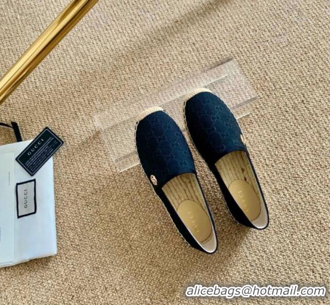 Top Grade Gucci GG Canvas Espadrilles 331128 Black 2021