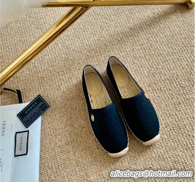 Top Grade Gucci GG Canvas Espadrilles 331128 Black 2021