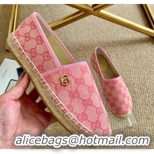 Hot Sale Gucci GG Canvas Espadrilles 331128 Pink 2021