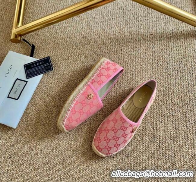 Hot Sale Gucci GG Canvas Espadrilles 331128 Pink 2021