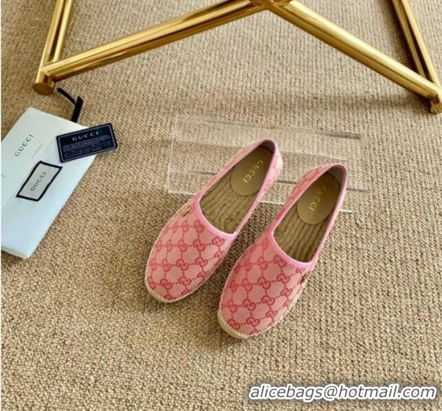 Hot Sale Gucci GG Canvas Espadrilles 331128 Pink 2021