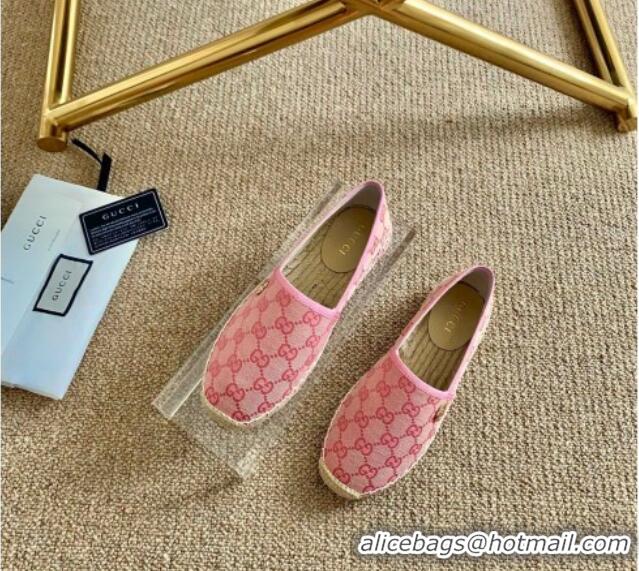 Hot Sale Gucci GG Canvas Espadrilles 331128 Pink 2021