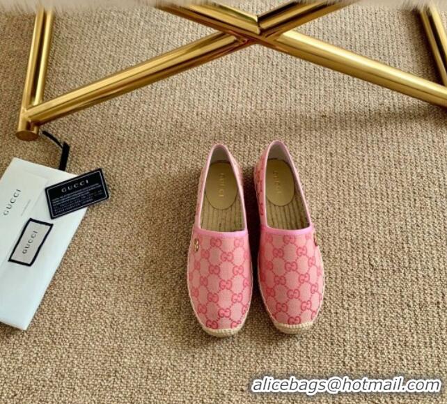 Hot Sale Gucci GG Canvas Espadrilles 331128 Pink 2021