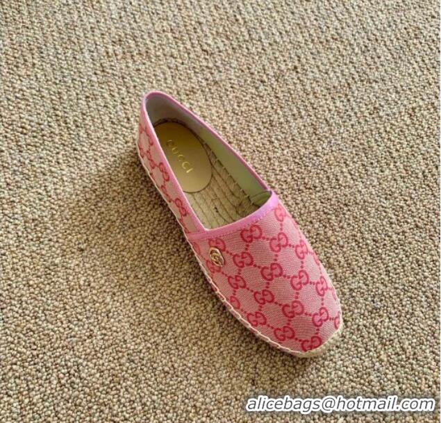 Hot Sale Gucci GG Canvas Espadrilles 331128 Pink 2021