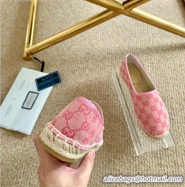 Hot Sale Gucci GG Canvas Espadrilles 331128 Pink 2021