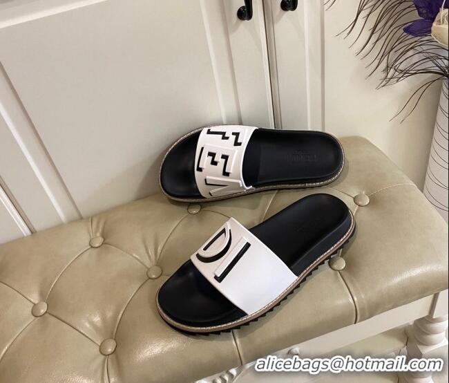 Best Design Fendi FENDI Flat Slide Sandals 0308104 White