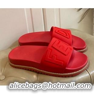 Best Price Fendi FENDI Flat Slide Sandals 0308104 Red