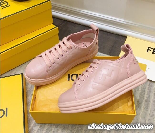 Pretty Style Fendi Rise FF Leather Sneakers 033195 Pink