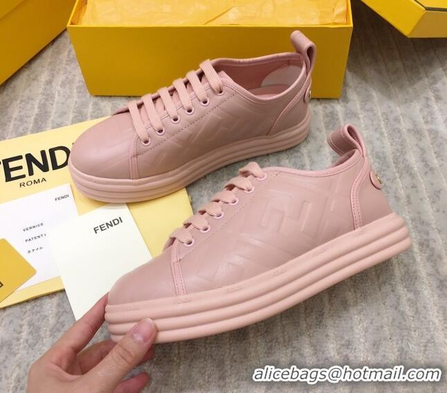 Pretty Style Fendi Rise FF Leather Sneakers 033195 Pink