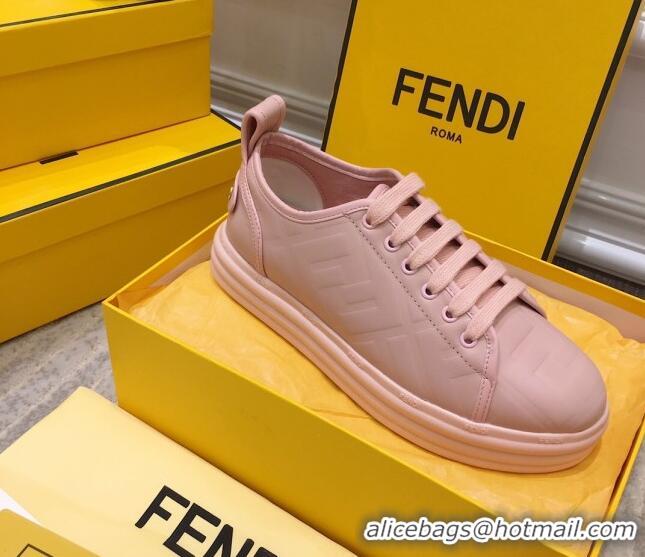 Pretty Style Fendi Rise FF Leather Sneakers 033195 Pink