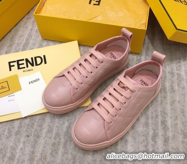 Pretty Style Fendi Rise FF Leather Sneakers 033195 Pink