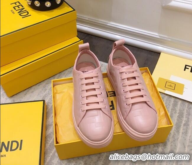 Pretty Style Fendi Rise FF Leather Sneakers 033195 Pink