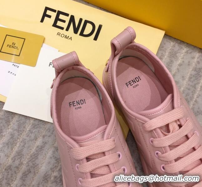 Pretty Style Fendi Rise FF Leather Sneakers 033195 Pink