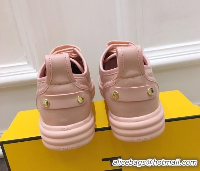 Pretty Style Fendi Rise FF Leather Sneakers 033195 Pink