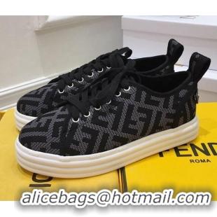 Most Popular Fendi Rise FF Canvas Sneakers 033198 Grey