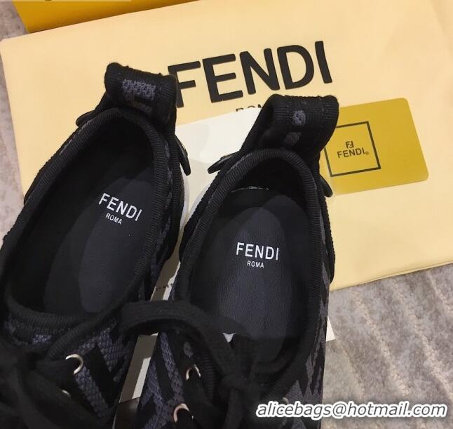 Most Popular Fendi Rise FF Canvas Sneakers 033198 Grey