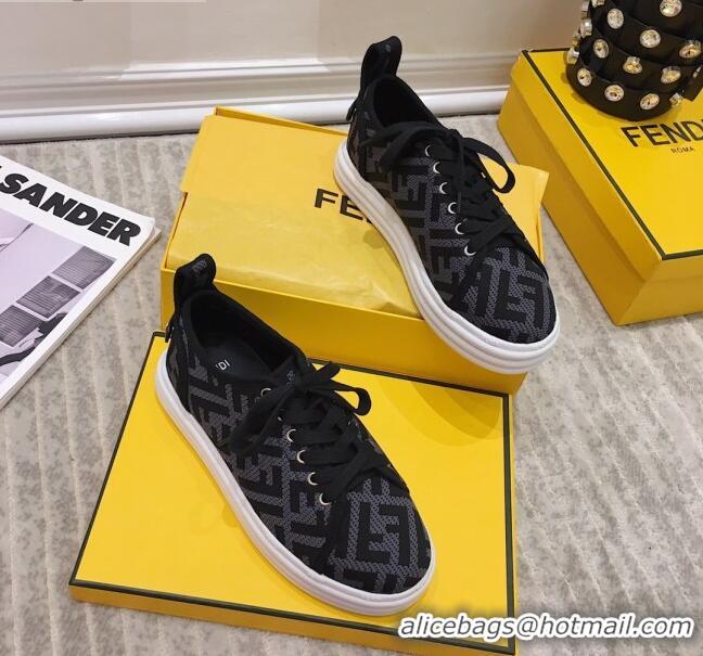 Most Popular Fendi Rise FF Canvas Sneakers 033198 Grey