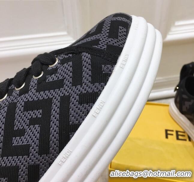 Most Popular Fendi Rise FF Canvas Sneakers 033198 Grey