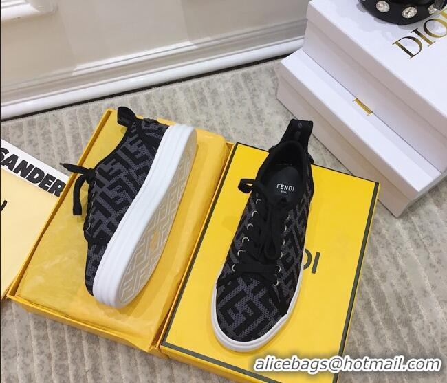 Most Popular Fendi Rise FF Canvas Sneakers 033198 Grey