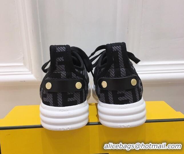 Most Popular Fendi Rise FF Canvas Sneakers 033198 Grey