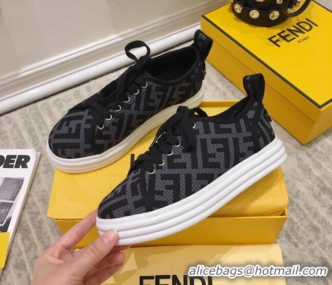 Most Popular Fendi Rise FF Canvas Sneakers 033198 Grey