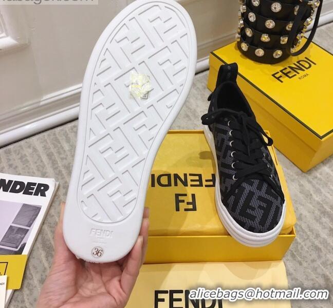 Most Popular Fendi Rise FF Canvas Sneakers 033198 Grey