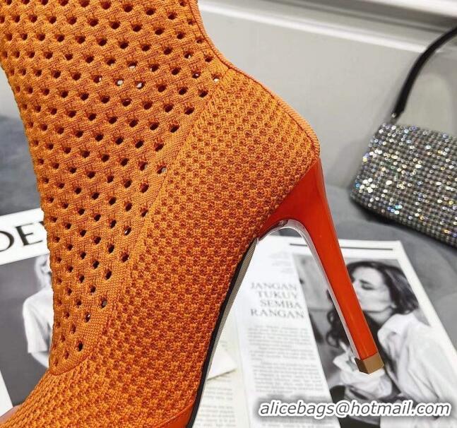 Lower Price Fendi Reflections Woven Lace Ankle Boots 040117 Orange 2021