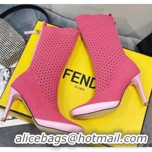 Trendy Design Fendi Reflections Woven Lace Ankle Boots 040117 Pink 2021