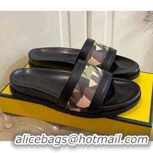 New Fashion Fendi Men's Famouflage Flat Slide Sandals 040853 2021