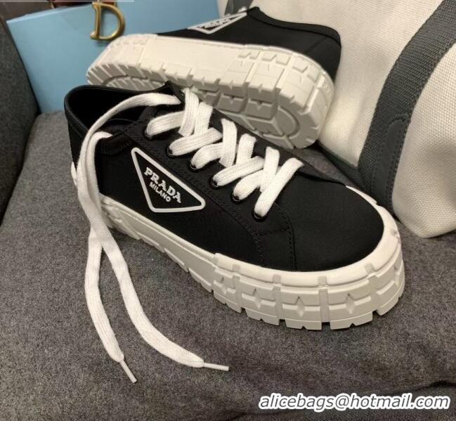 New Style Prada Nylon Platform Sneakers 022618 Black 2021